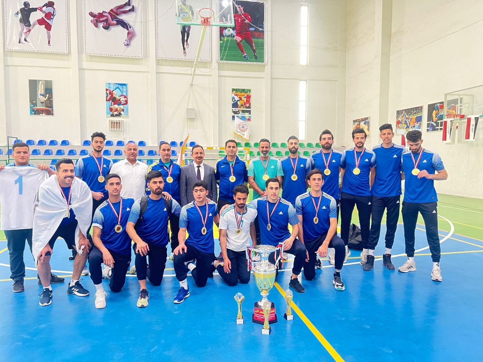 The conclusion of the Iraqi Universities Volleyball Championship, with ...